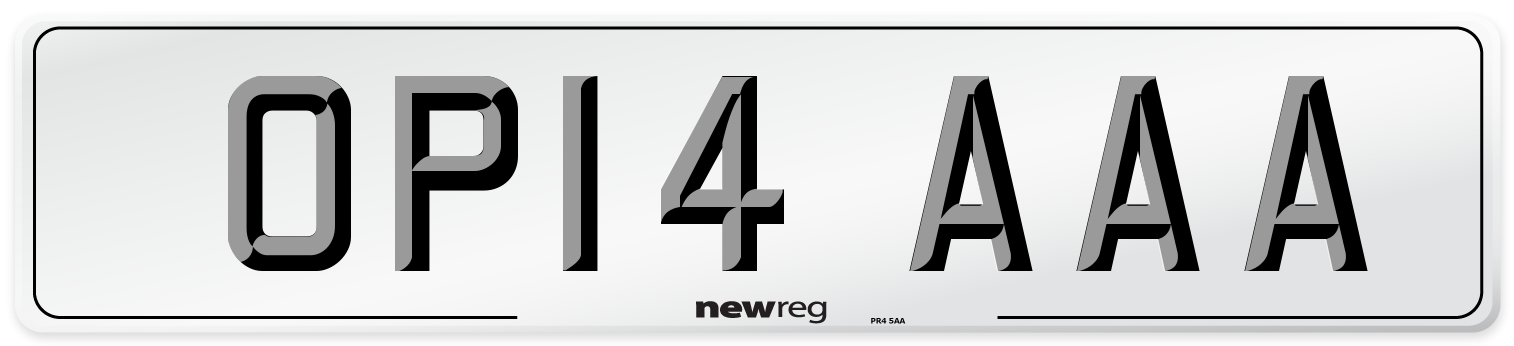 OP14 AAA Number Plate from New Reg